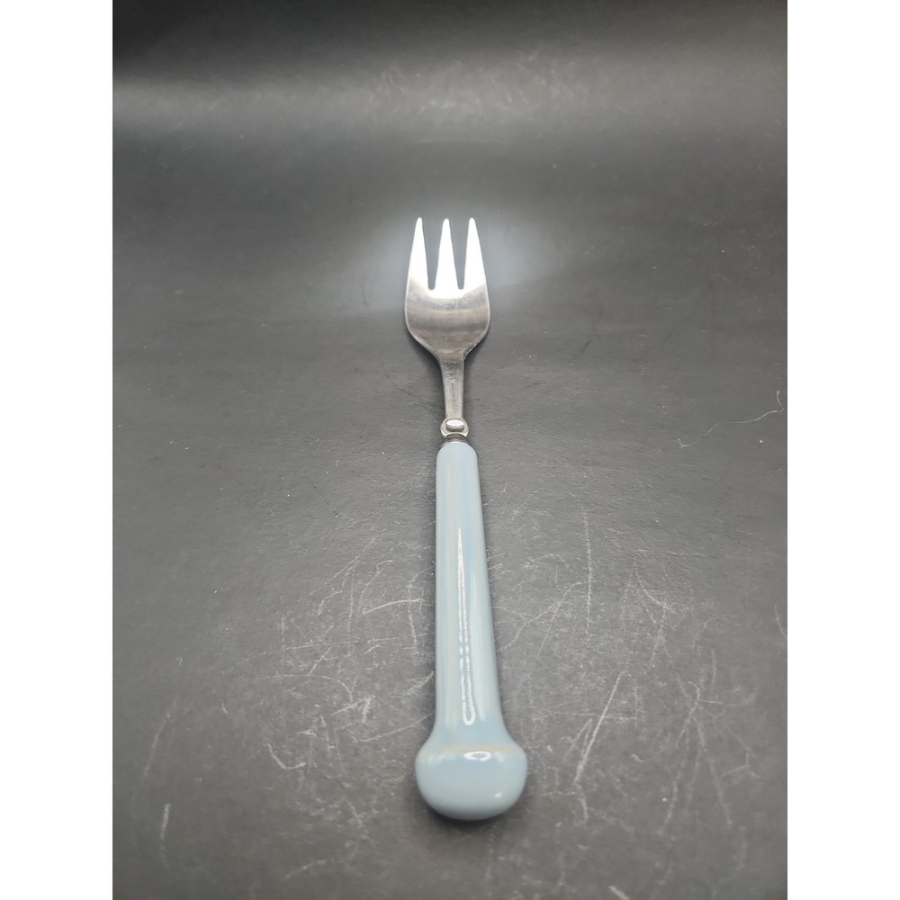 Rare‎ Blue Handled VTG Denby Regency Castile Salad/Dessert Fork Made In Egland